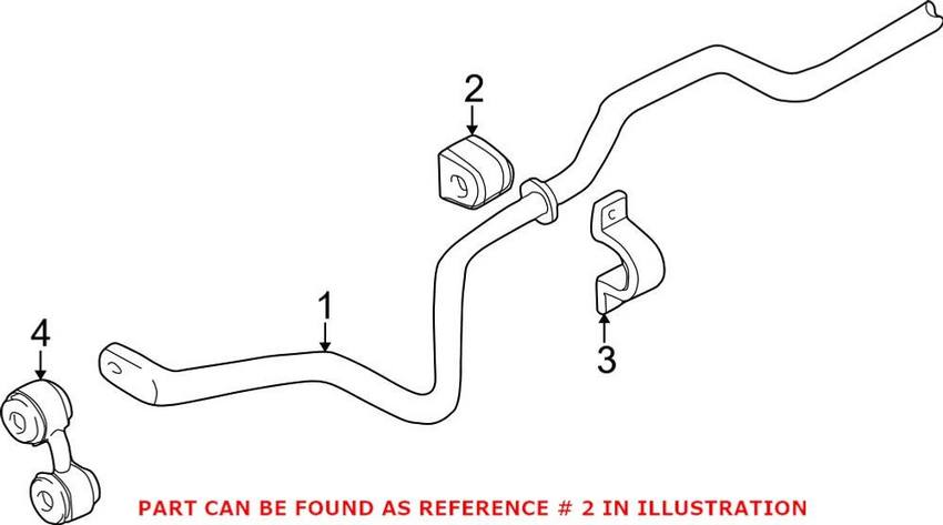 Audi VW Sway Bar Bushing - Rear (15mm) 8D0511327D